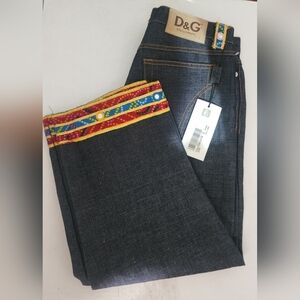 D&G Dolce & Gabbana Women’s Jeans 28 (42) Embellished Trim ITTIERRE NEW